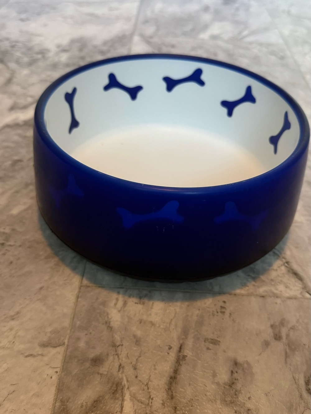Blue Bone Pattern Pet Bowl - Durable Ceramic Dog Bowl